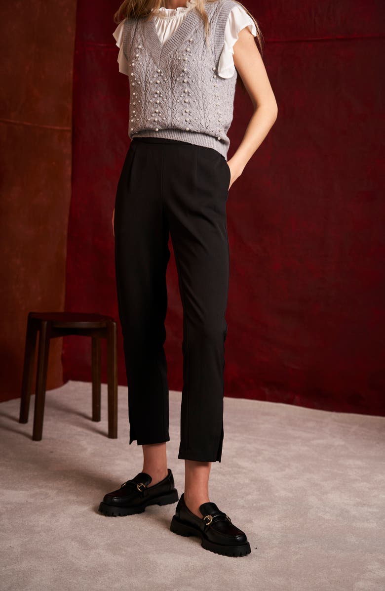 CeCe Imitation Pearl Pointelle Top, Alternate, color, 