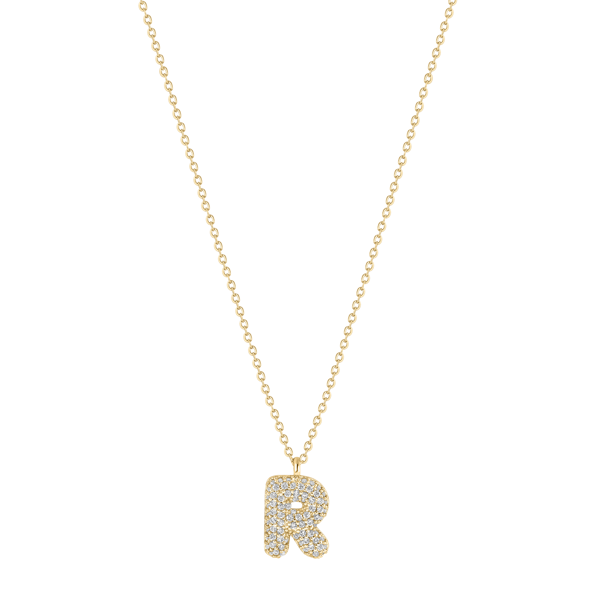 Electric Picks Bubble Letter Necklace in Gold - R 