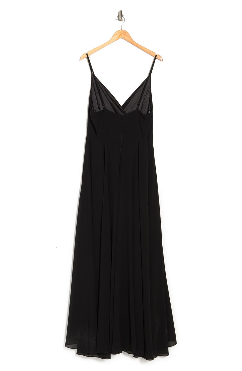 #Levkoff Surplice Neck Chiffon A-Line Gown, Alternate, color, 