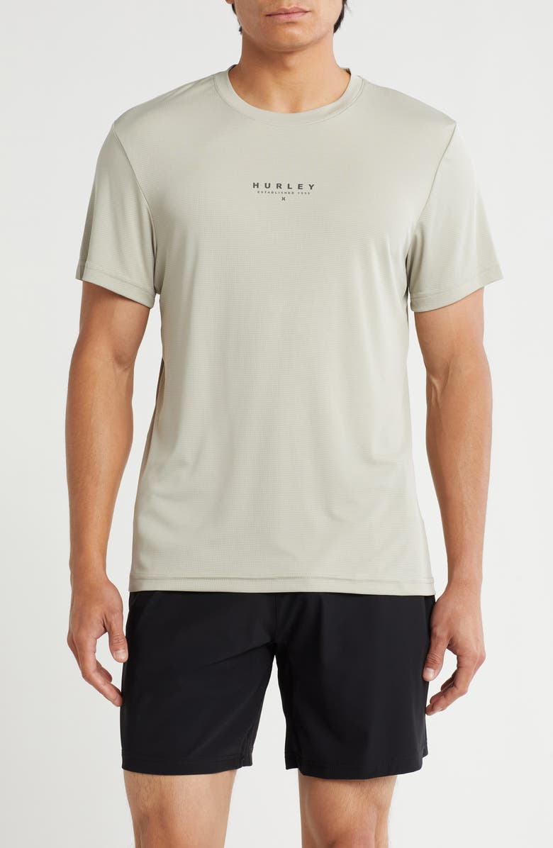 Hurley Activewear Exist Drop Check Gusset Logo Graphic T-Shirt, Main, color,