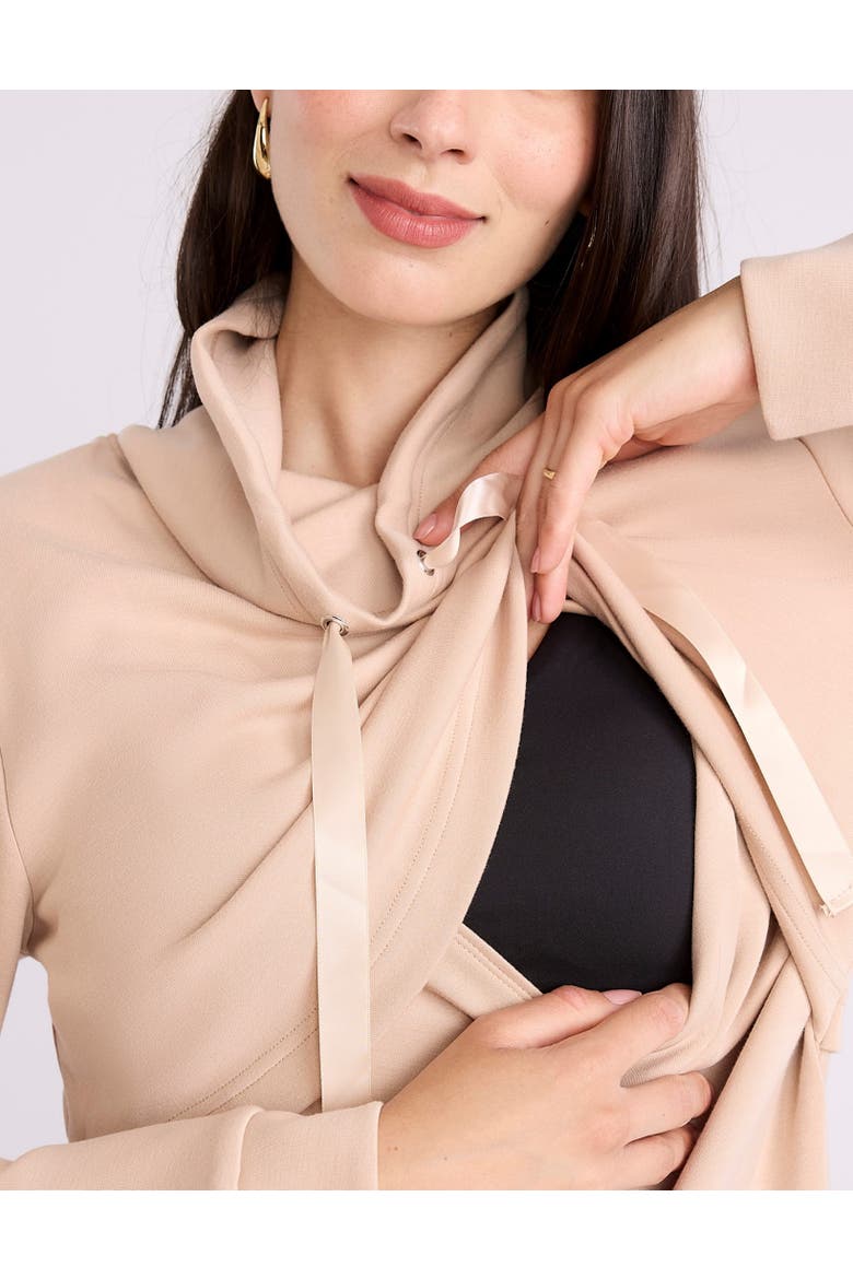 Funnel Neck Pullover Nursing Sweatshirt, Alternate, color, Moonlight