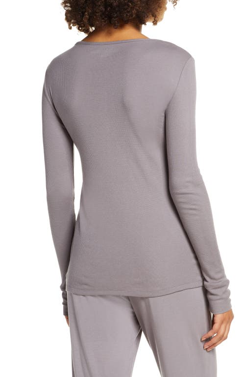 Tommy John Lounge Henley Tee In Gray