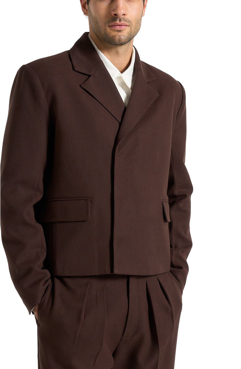 Manière De Voir Hector Double Breasted Tailored Cropped Blazer, Alternate, color, 