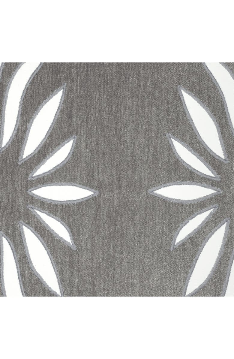 Elaine Smith Heritage Velvet Hand Embroidered Cut Out Indoor & Outdoor Woven Accent Pillow, Alternate, color, Grey