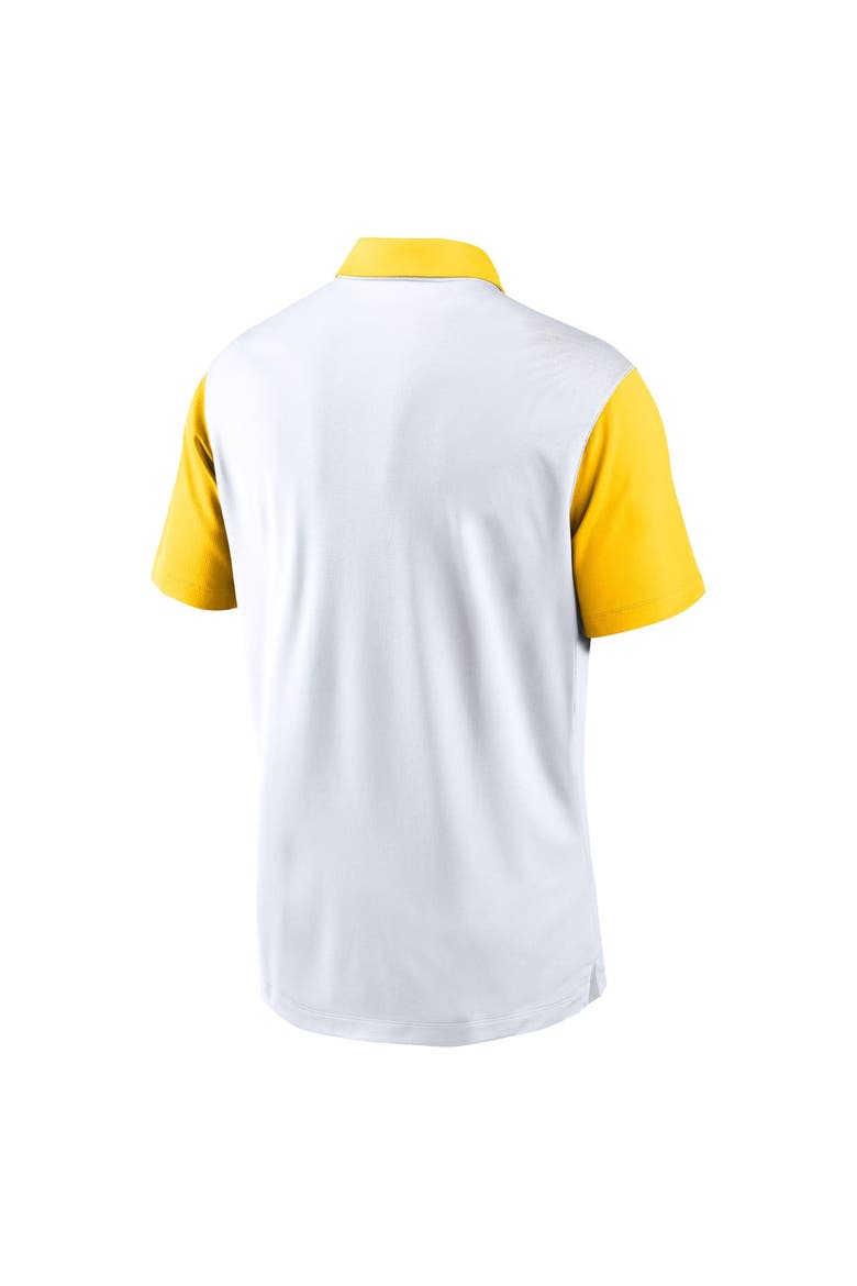 Men's Jordan Brand White/Maize Michigan Wolverines Athletic Prep Alt Logo Vapor Dri-FIT Polo, Alternate, color, White