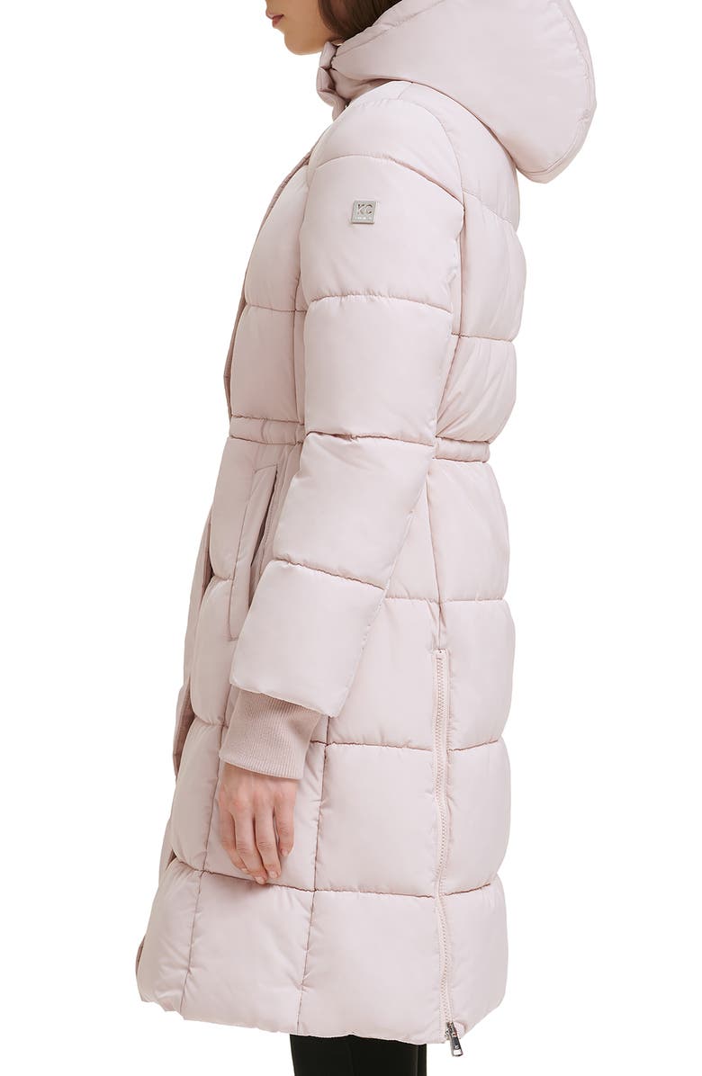 Kenneth Cole New York Memory 3/4 Length Puffer Jacket, Alternate, color, Rose Dust