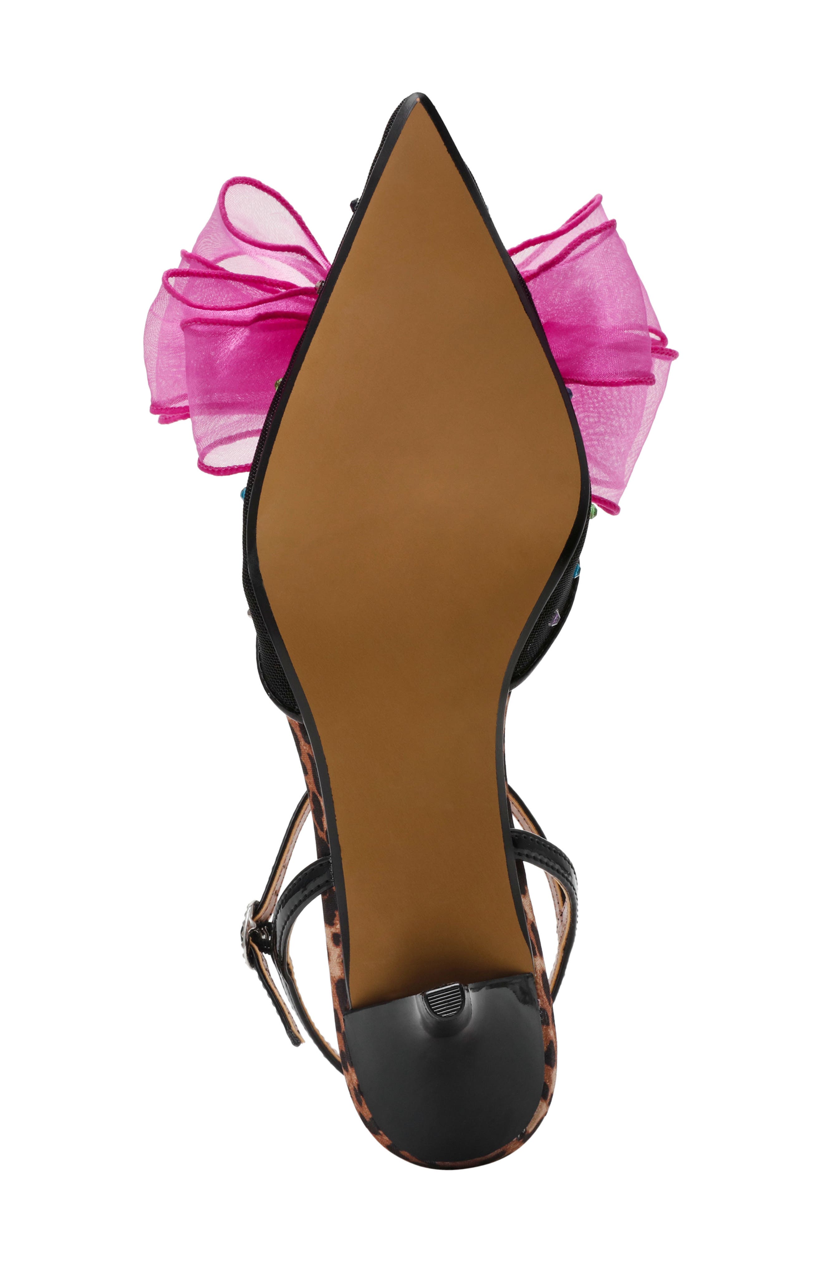 Betsey Johnson Lillyan Pointed Toe Ankle Strap Pump, Alternate, color, Black Multi