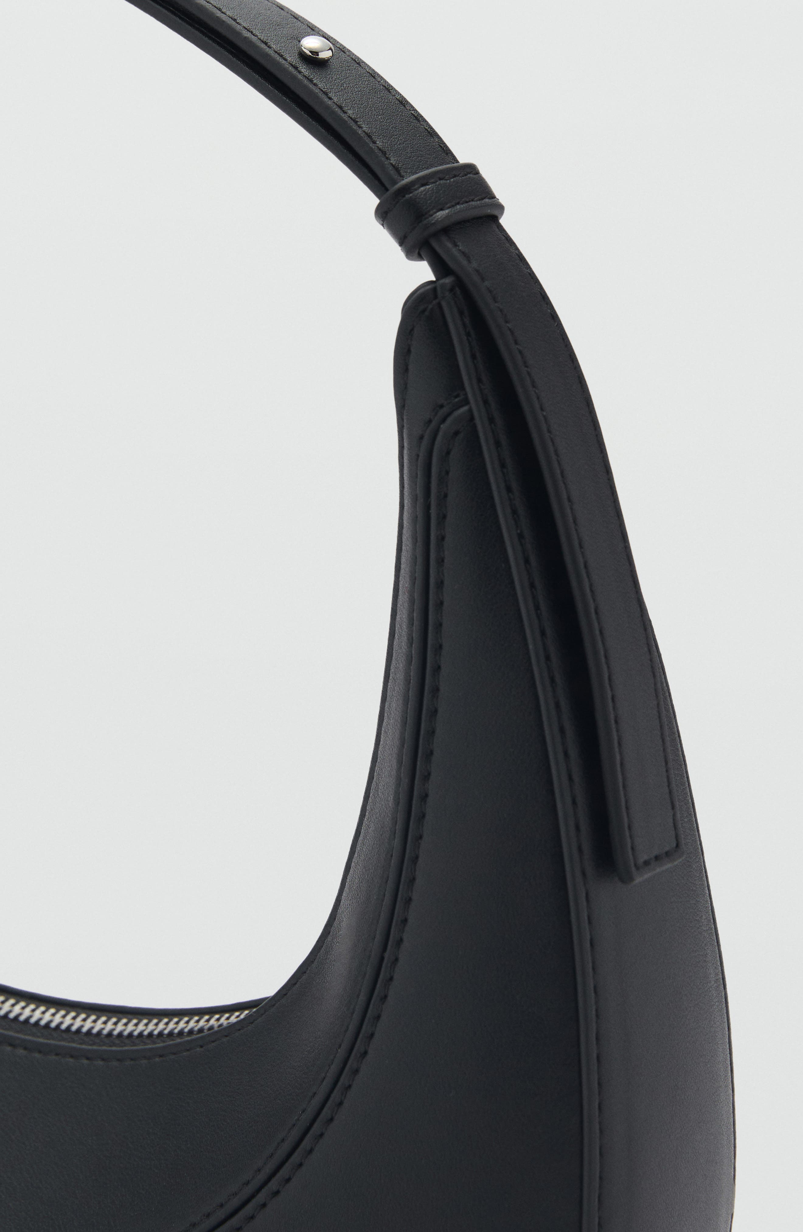 MANGO Oval Faux Leather Shoulder Bag, Alternate, color, 