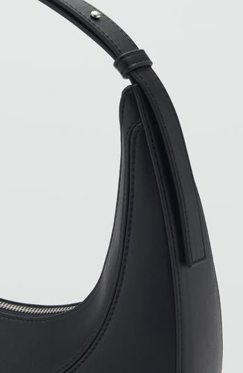 Oval Faux Leather Shoulder Bag