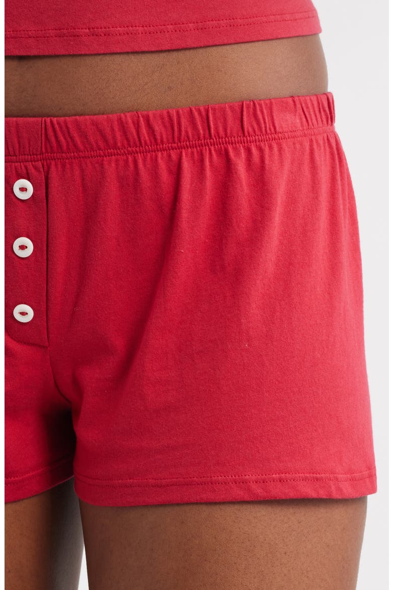 The Lucky Button Shorts, Alternate, color, RED