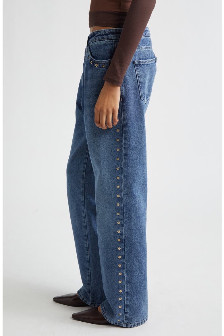 Crowd Rivet Studded Boyfriend Jeans, Alternate, color, DENIM