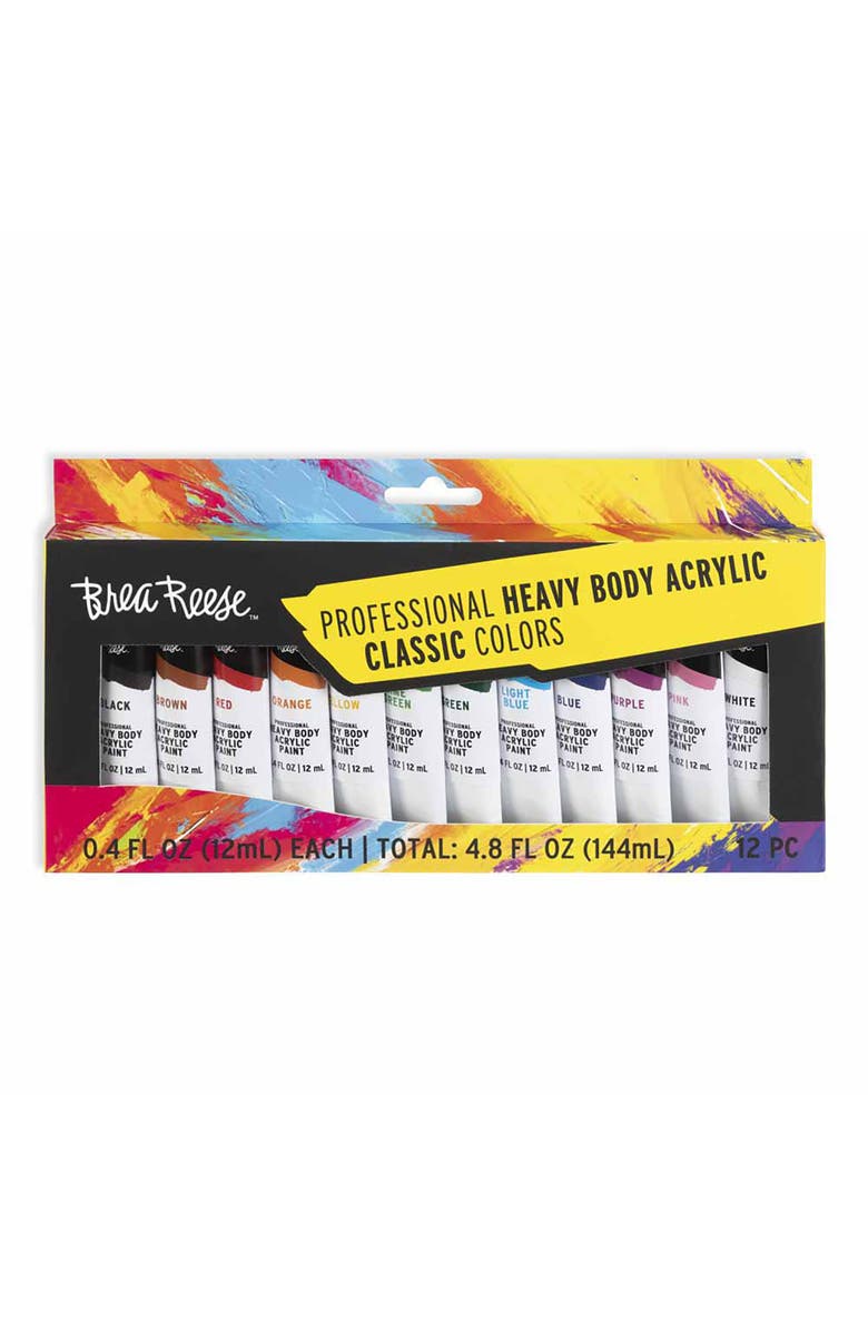 Brea Reese Professional Heavy Body Acrylic Paint Set 12 Tubes, Main, color, Multicolored