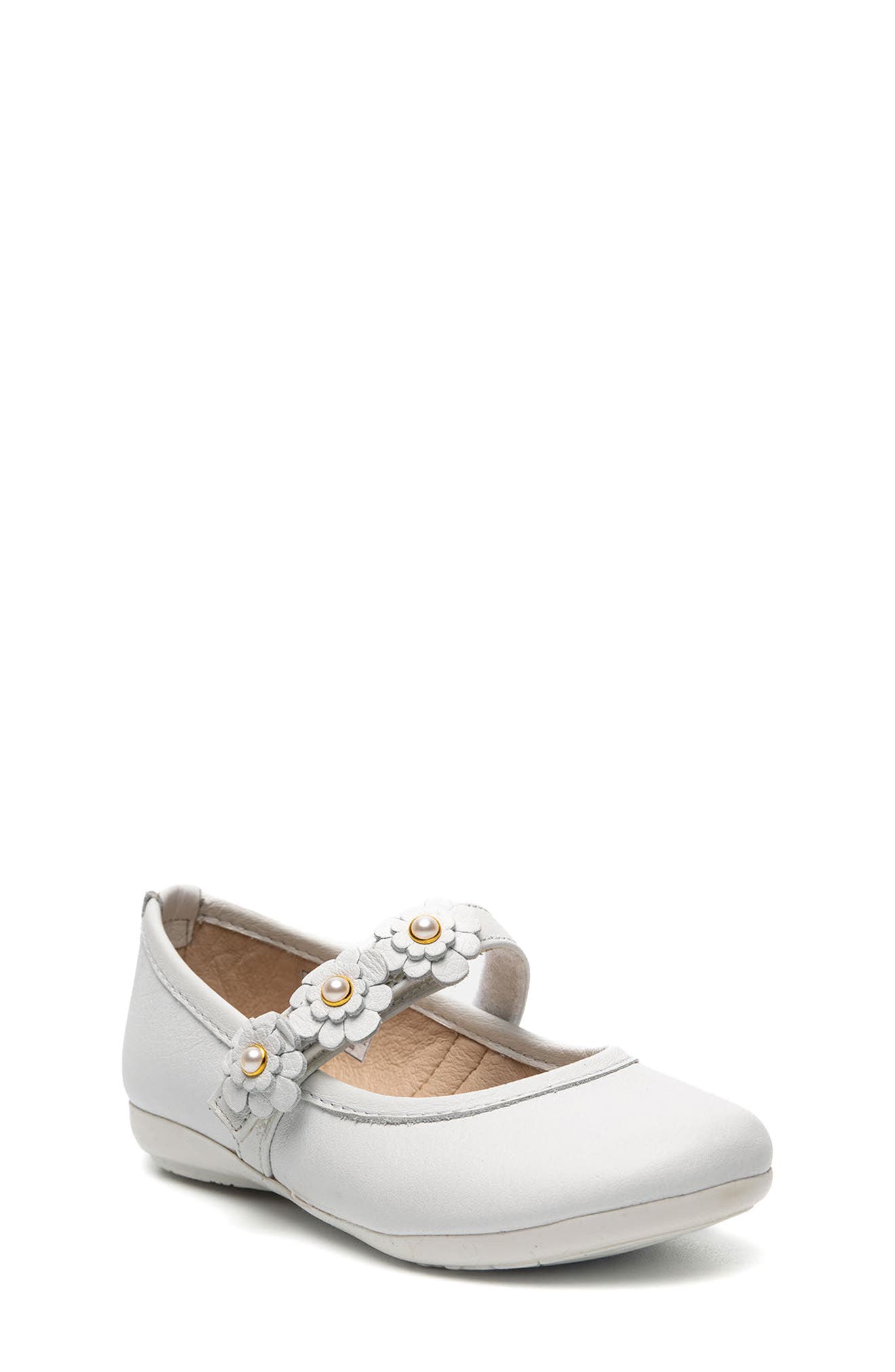 CHILDRENCHIC Kids' Betty Mary Jane Flat, Main, color, White