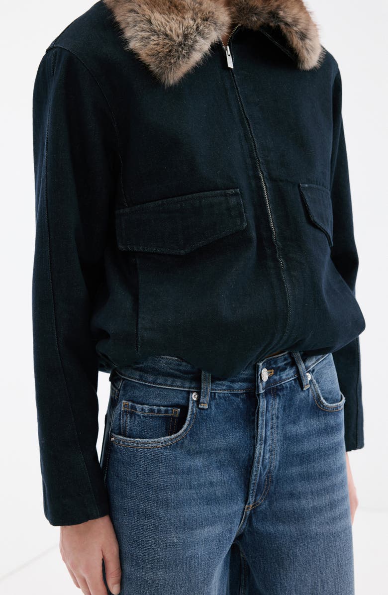 MANGO Low Rise Straight Leg Jeans, Alternate, color, Dark Blue