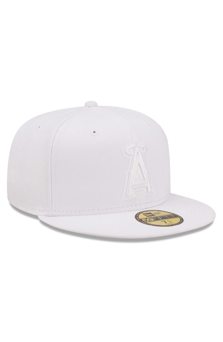 New Era Men's New Era Los Angeles Angels White on White 59FIFTY Fitted Hat, Alternate, color, 