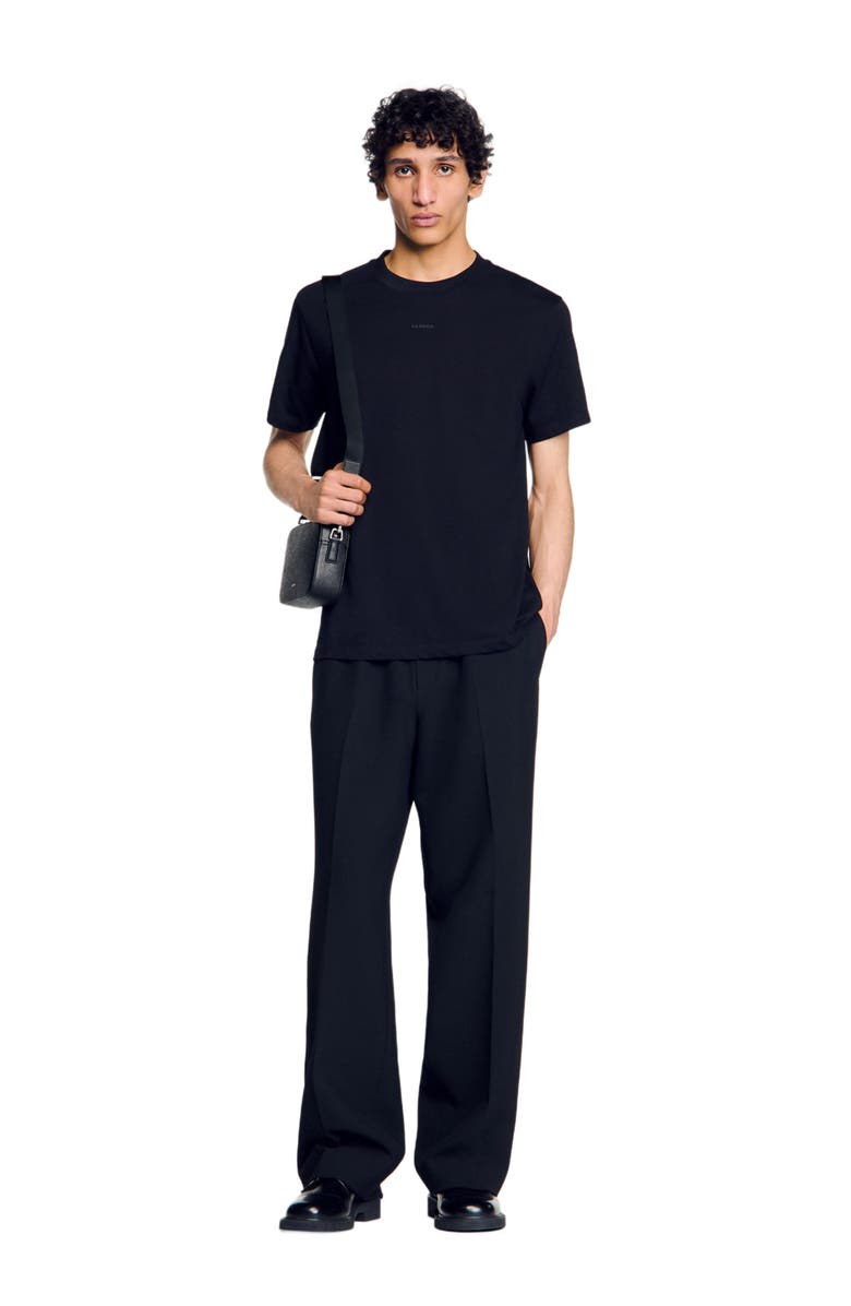 SANDRO Cotton T-shirt with logo, Alternate, color, Black