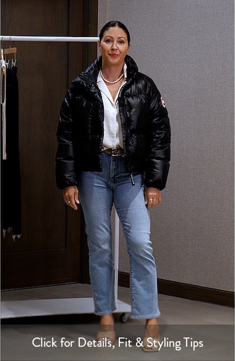 Cypress 750 Fill Power Down Recycled Nylon Packable Crop Puffer Jacket, sales video thumbnail