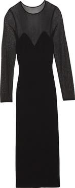 Reiss Lila Mixed Media Long Sleeve Cocktail Dress