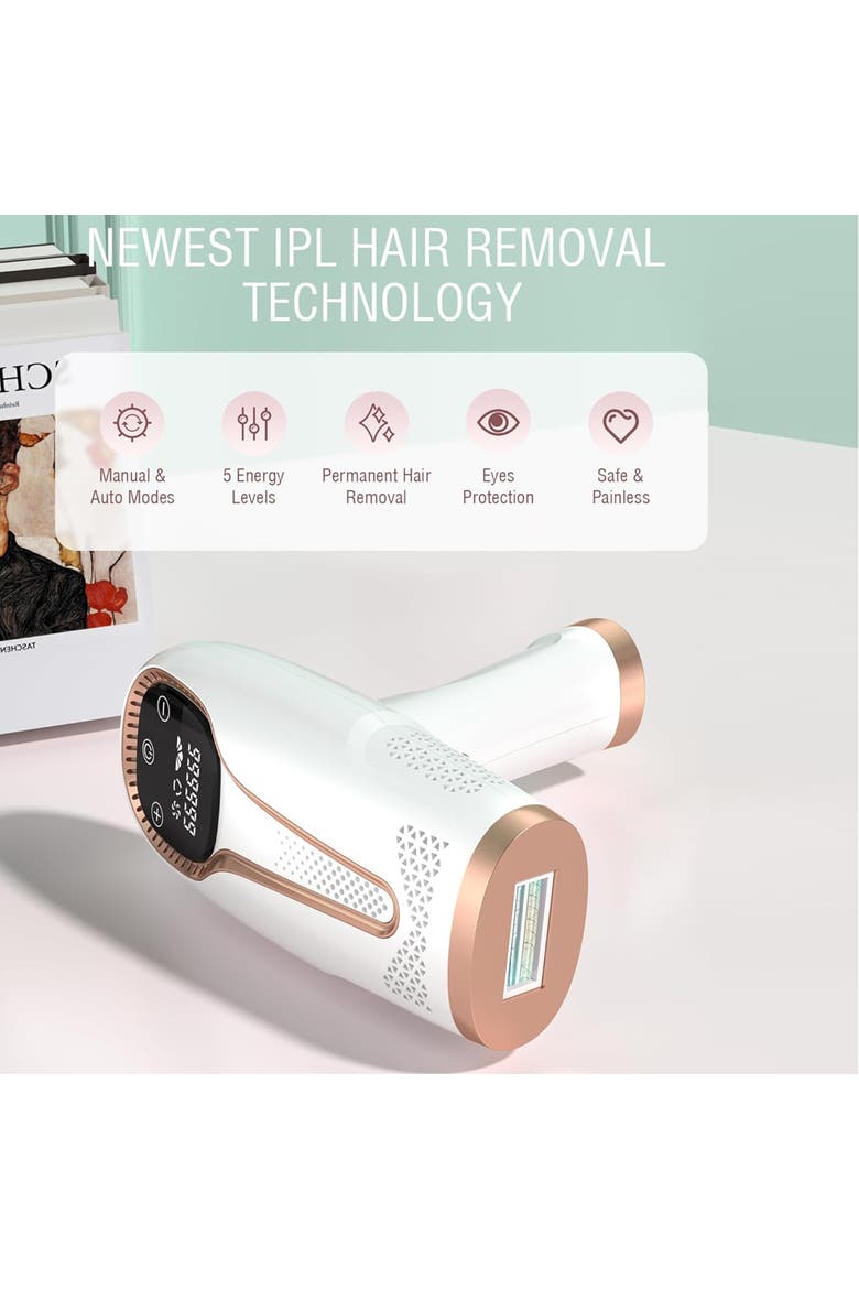 Handheld Laser Hair Removal Device, Alternate, color, White