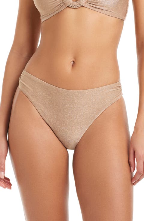 Shirred Hipster Bikini Bottoms