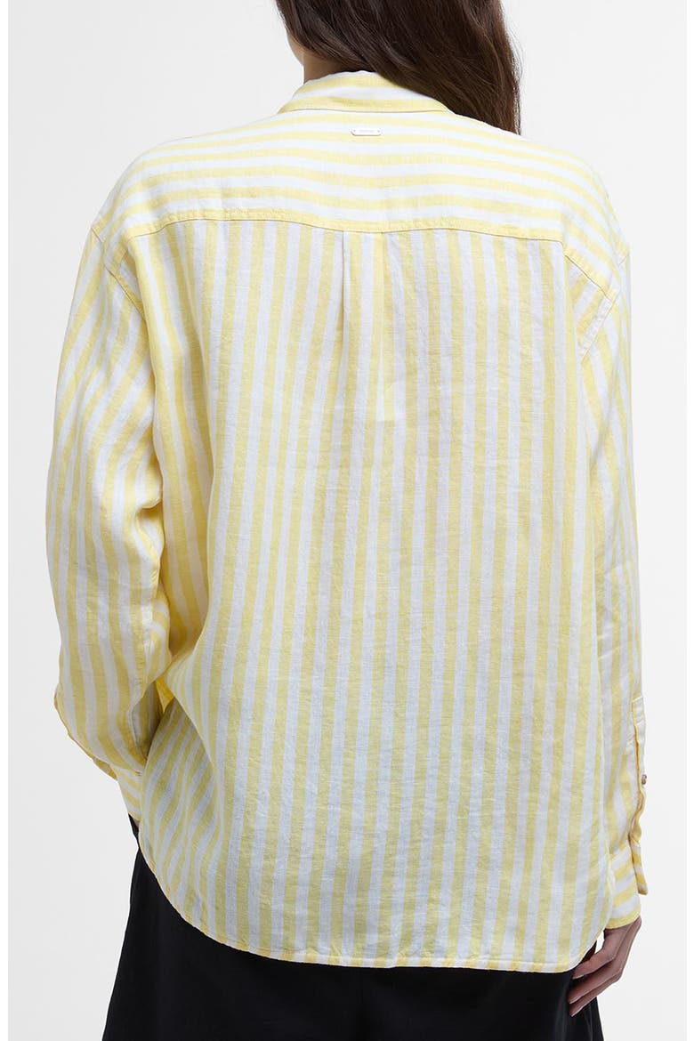 Annie Stripe Linen Button-Up Shirt, Alternate, color, SUNRAY YELLOW STRIPE