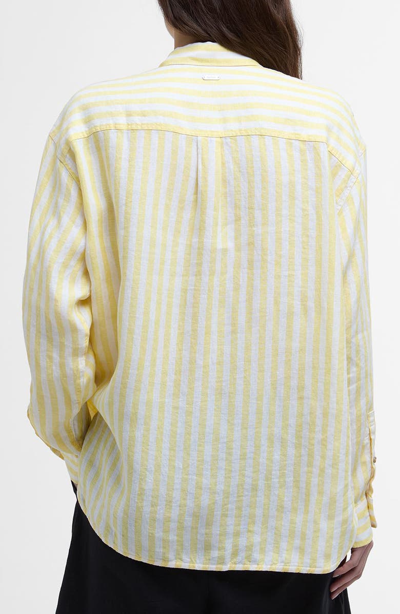 Barbour Annie Stripe Linen Button-Up Shirt, Alternate, color, Sunray Yellow Stripe