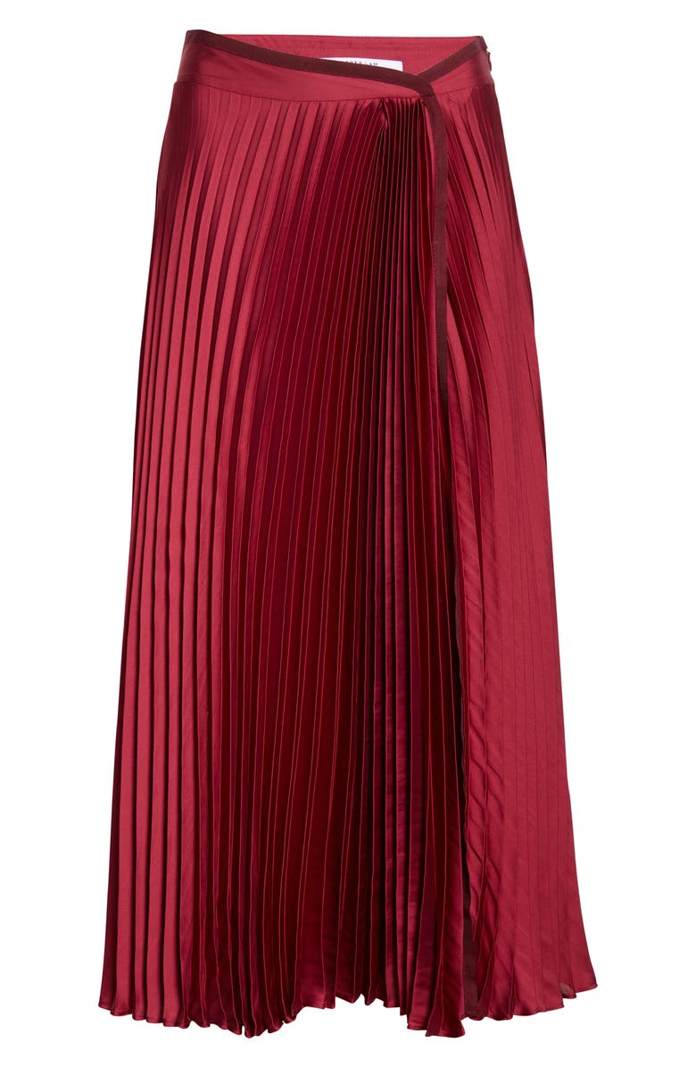 Derek Lam 10 Crosby Liriel Pleated Midi Skirt, Alternate, color, Carmine