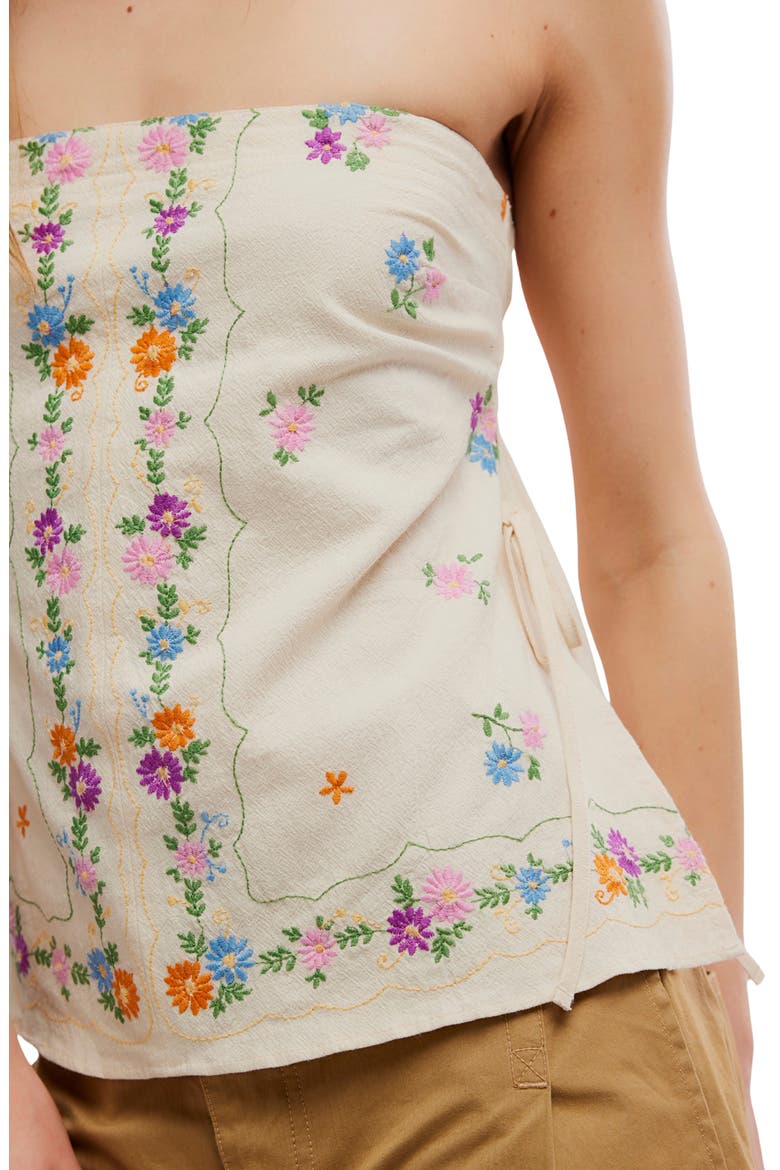 Doily Days Embroidered Strapless Cotton Top, Alternate, color, CREAM COMBO