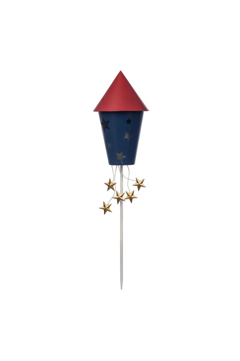 Metal Rocket Garden Stake Patriotic Home Decoration Decorative Yard Art for Outdoor Spaces, Main, color, Multicolored