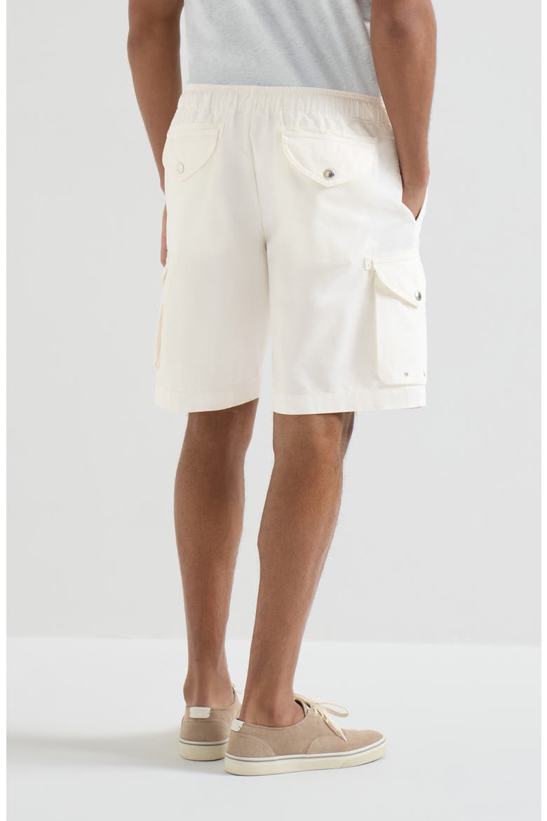 Gabardine Bermuda shorts, Alternate, color, Snow