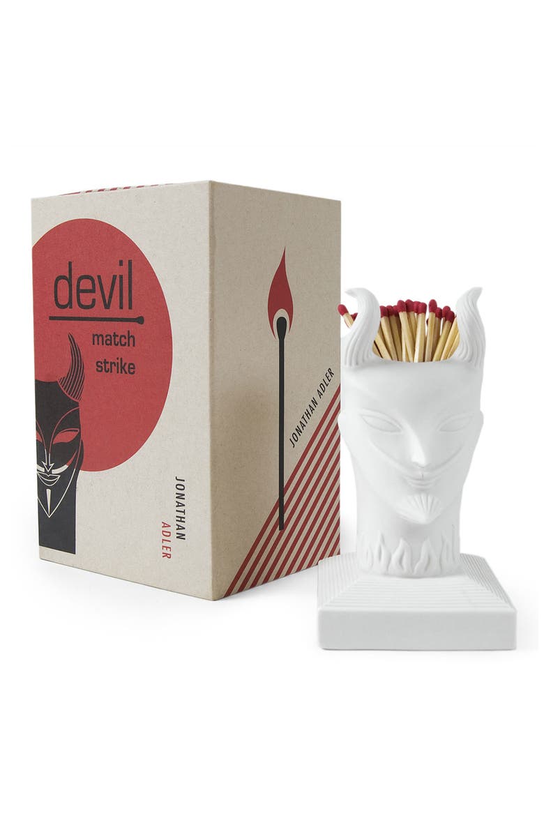 'Devil' Porcelain Match Strike, Main, color, WHITE