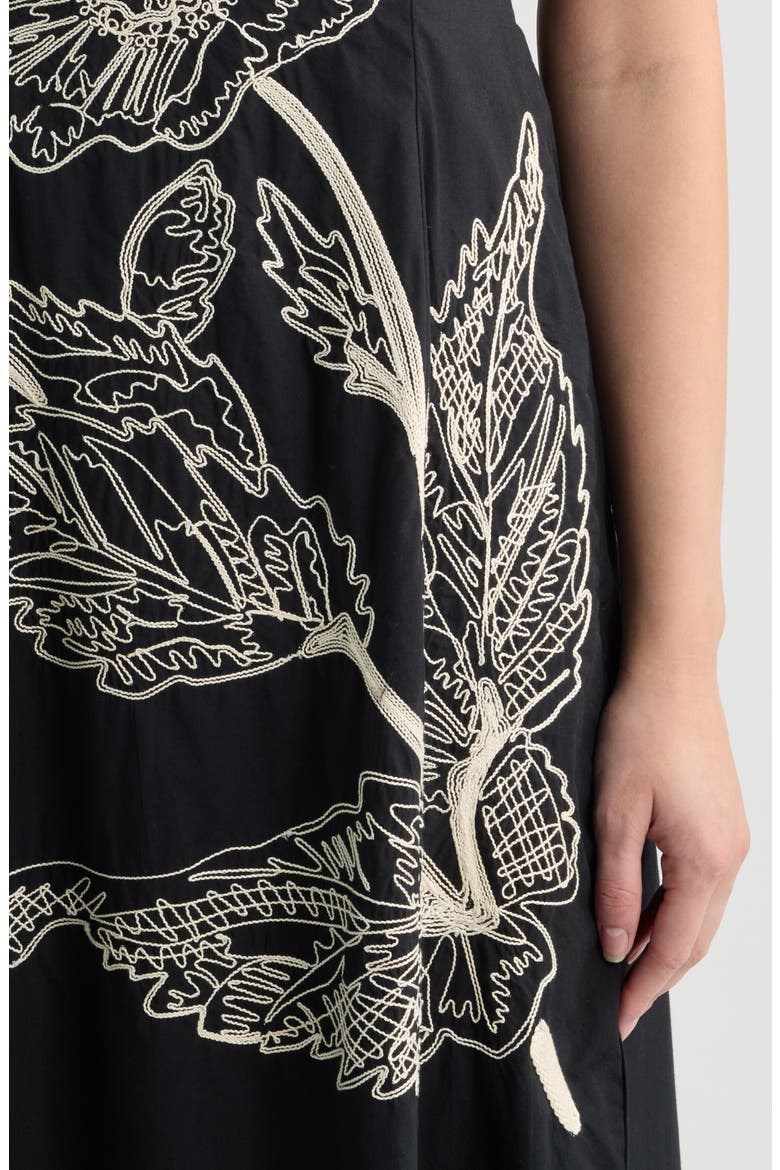 Joplin Organic Cotton Ankle Dress, Alternate, color, BLACK IVORY