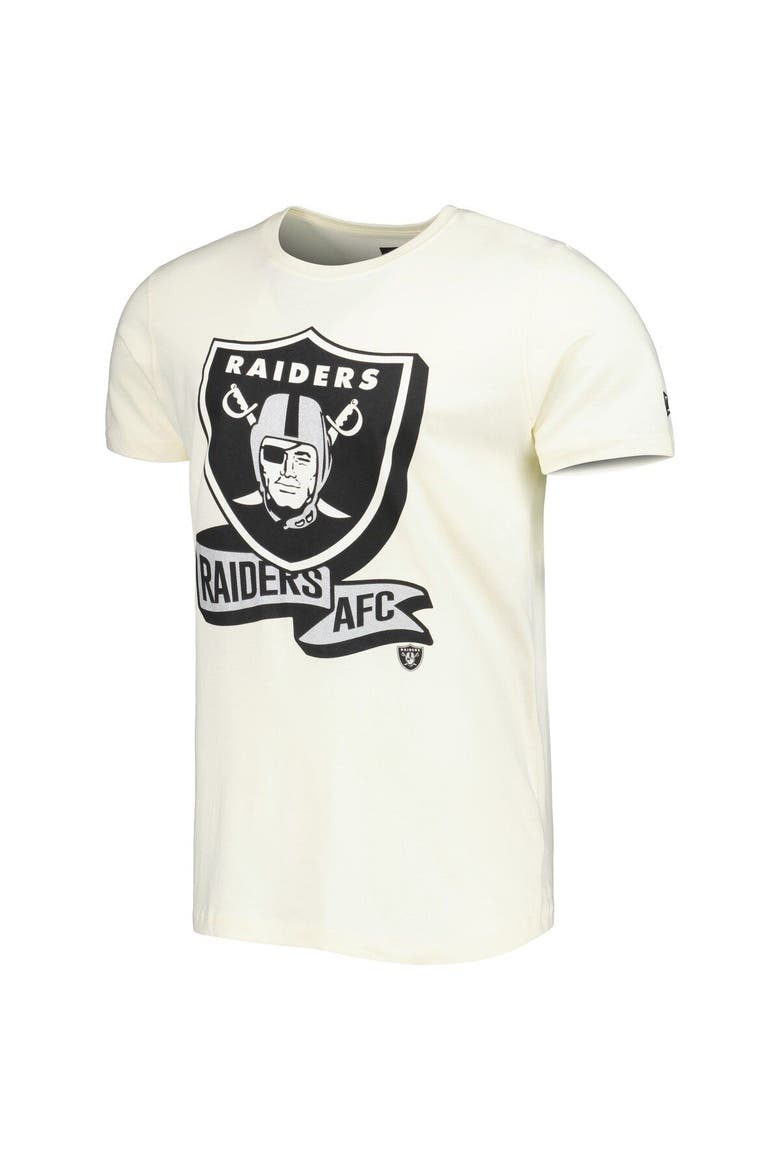 Men's New Era Cream Las Vegas Raiders Sideline Chrome T-Shirt, Alternate, color, Cream
