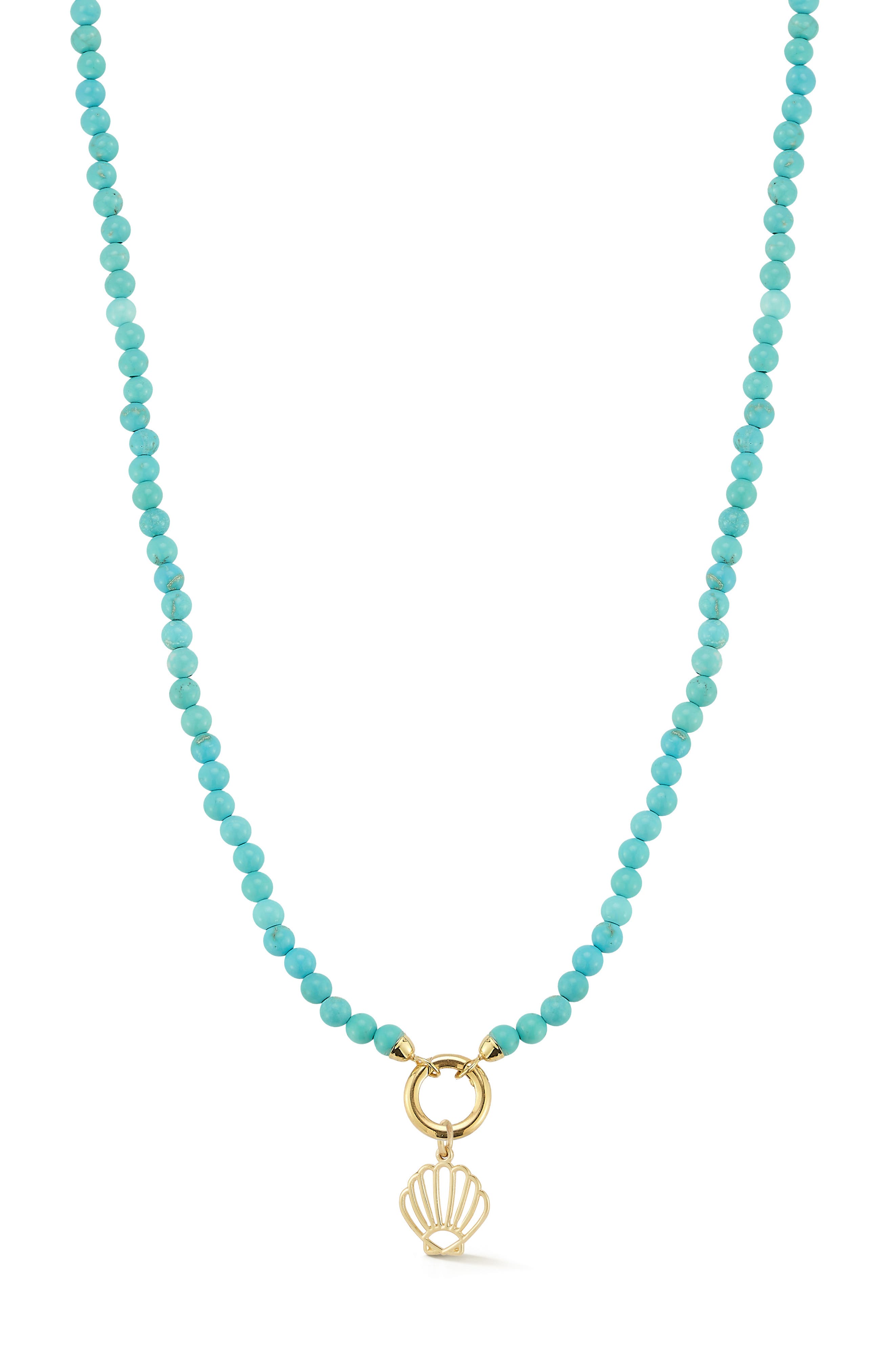 Ember Fine Jewelry Turquoise Beaded Shell Pendant Necklace