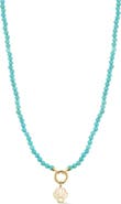 Ember Fine Jewelry Turquoise Beaded Shell Pendant Necklace