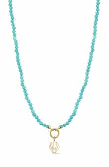 Ember Fine Jewelry Turquoise Beaded Shell Pendant Necklace