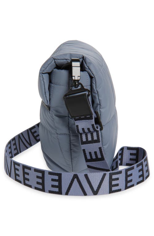 Veecollective Porter Quilted Recycled Nylon Messenger Bag In Gray