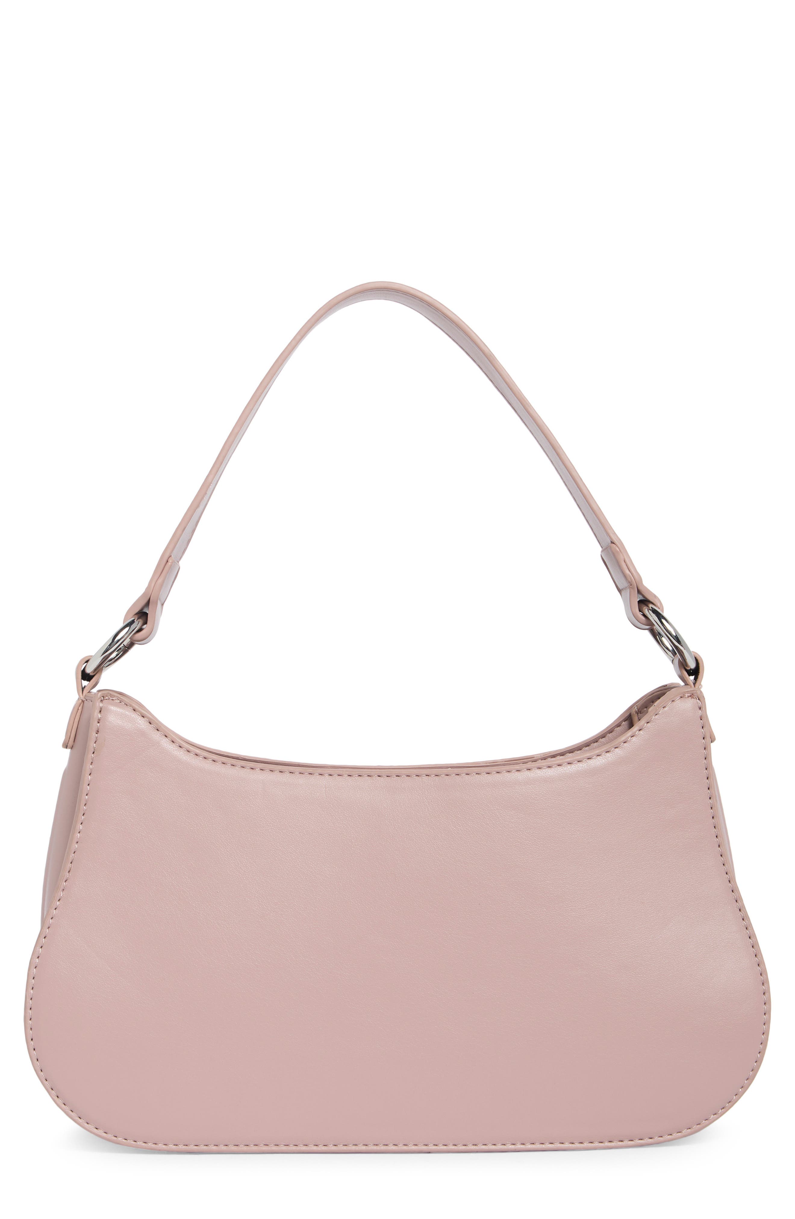 Curvy Faux Leather Baguette Bag