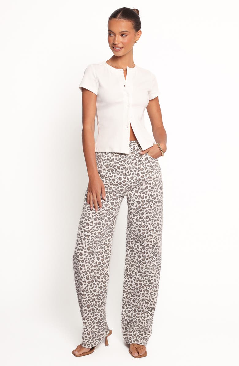 Petal & Pup Leila Print Wide Leg Jeans, Alternate, color, Leopard