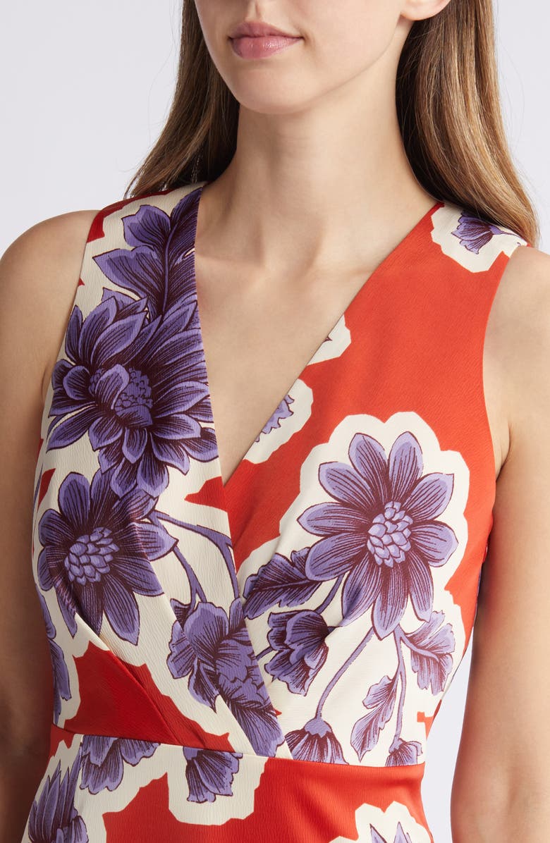 Anne Klein Floral Handkerchief Hem Dress, Alternate, color, 