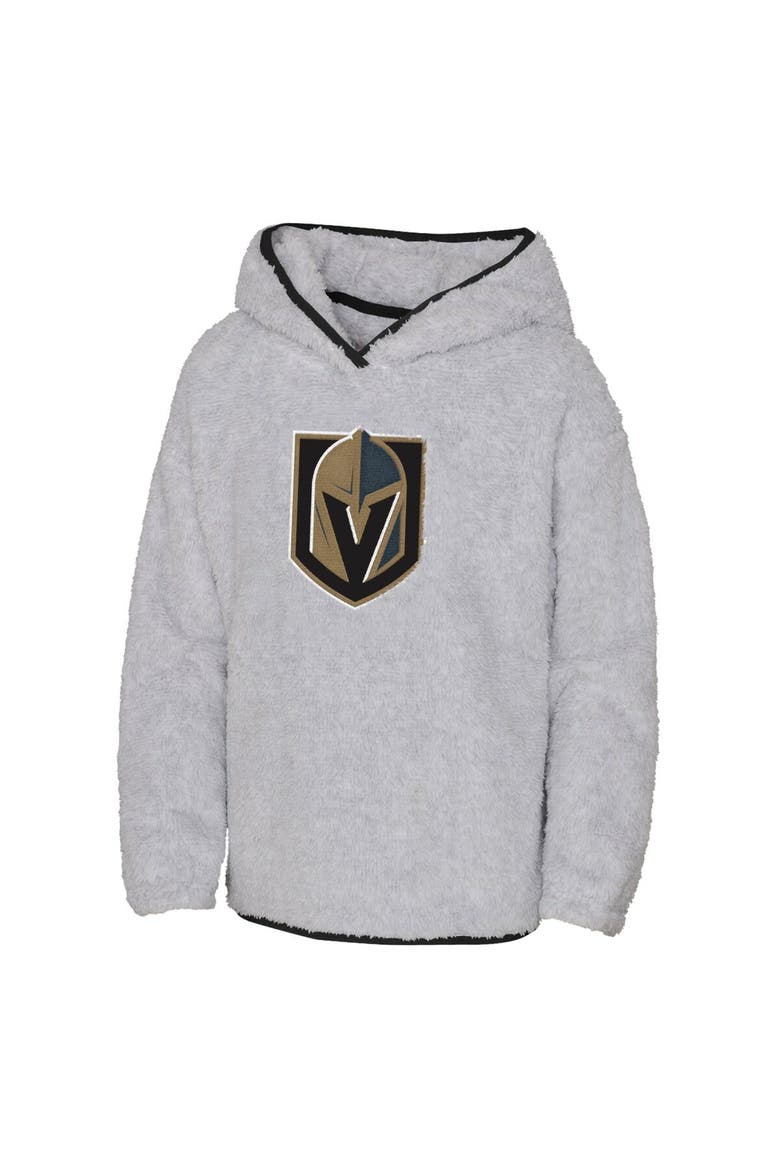 Girls Youth Heather Gray Vegas Golden Knights Ultimate Teddy Fleece Pullover Hoodie, Alternate, color, Heather Gray