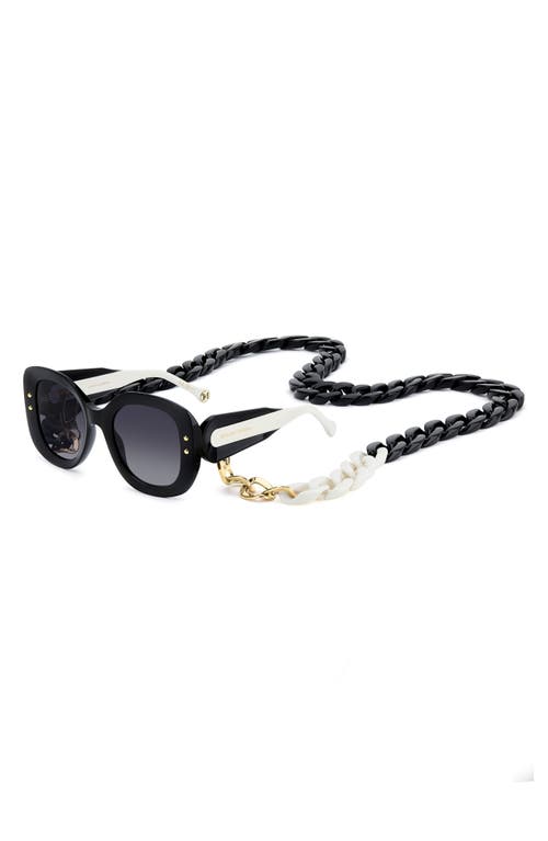 Carolina Herrera 53mm Gradient Rectangular Sunglasses With Removable Chain