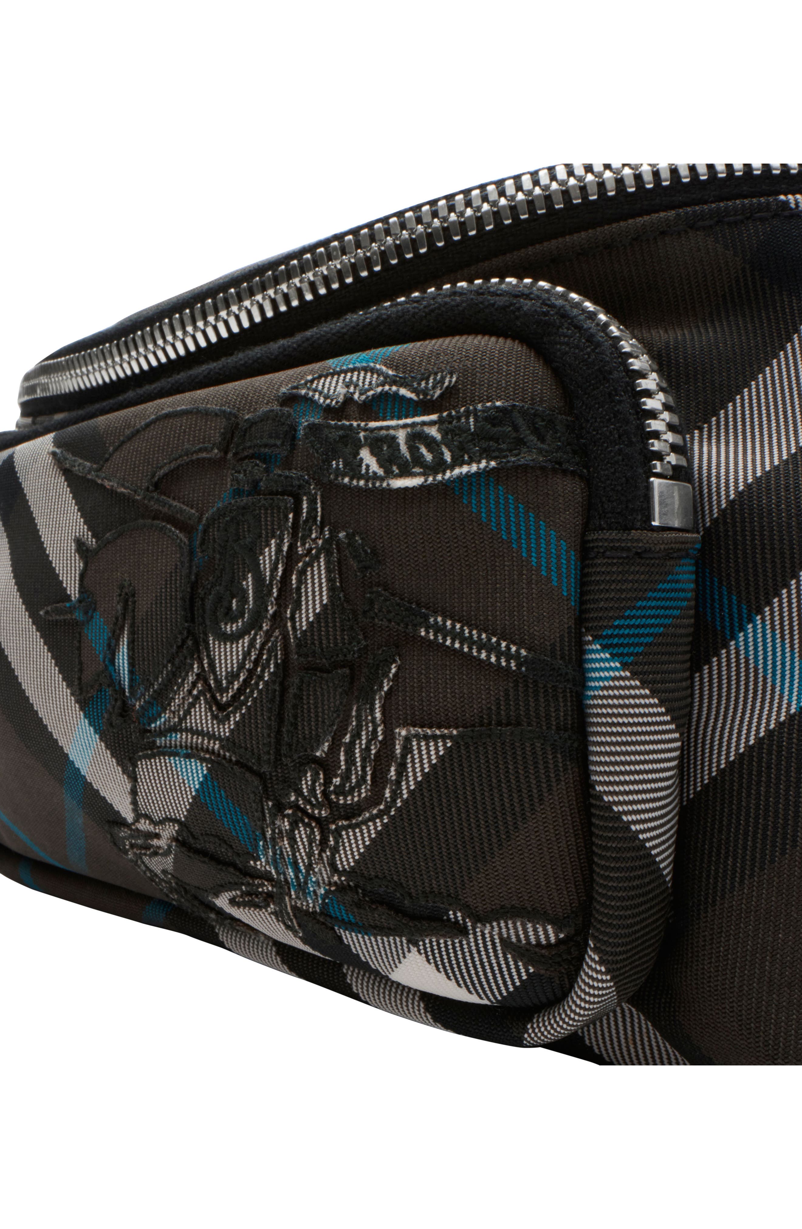 Burberry Small Check Equestrian Knight Belt Bag, Alternate, color, 