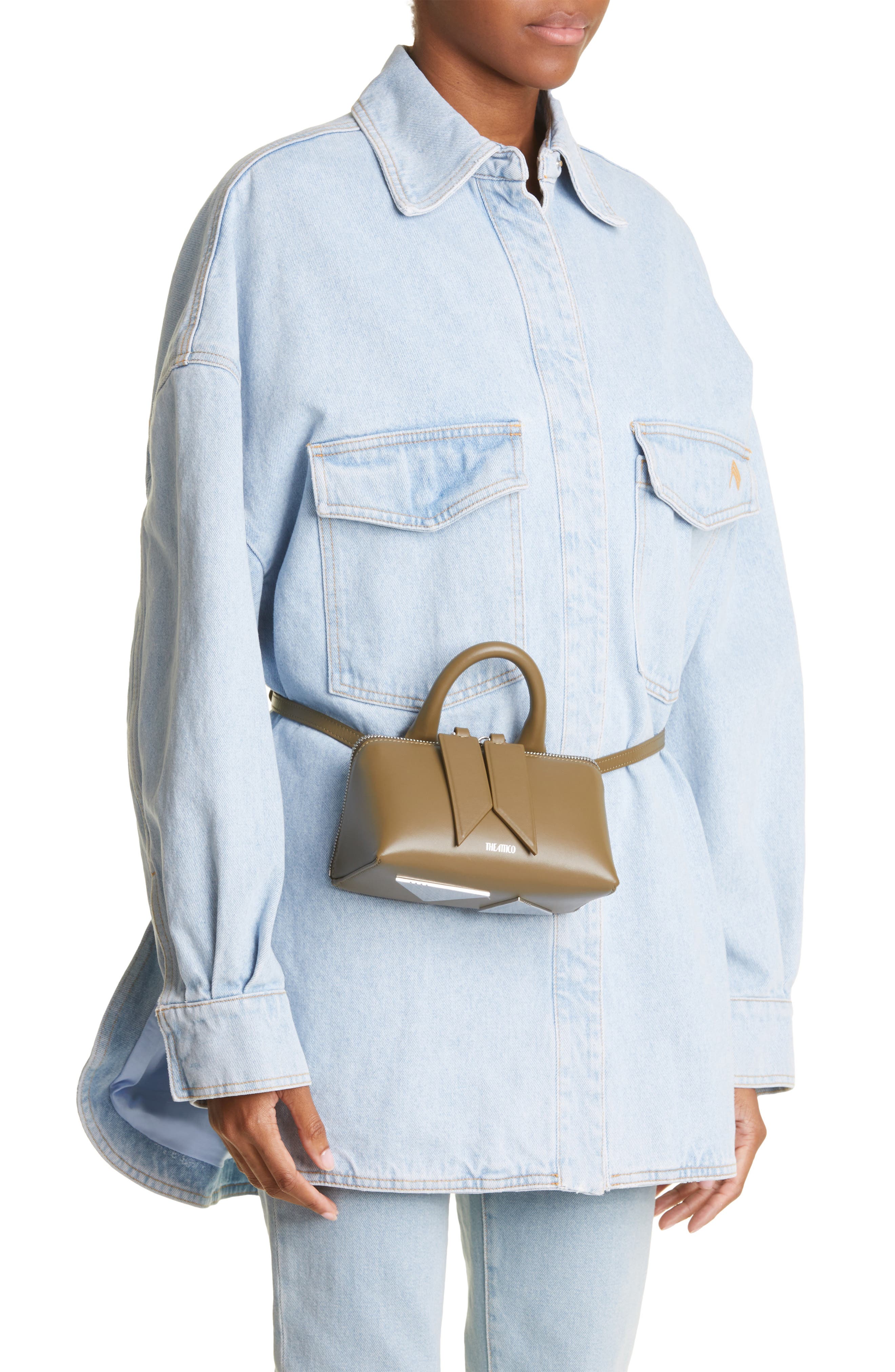 The Attico Friday Calfskin Leather Convertible Crossbody Bag, Alternate, color, 