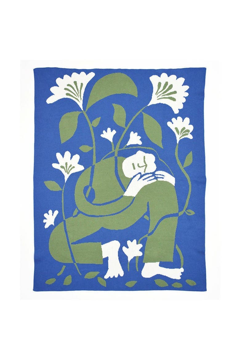 Grow Knit Throw Blanket, Main, color, River