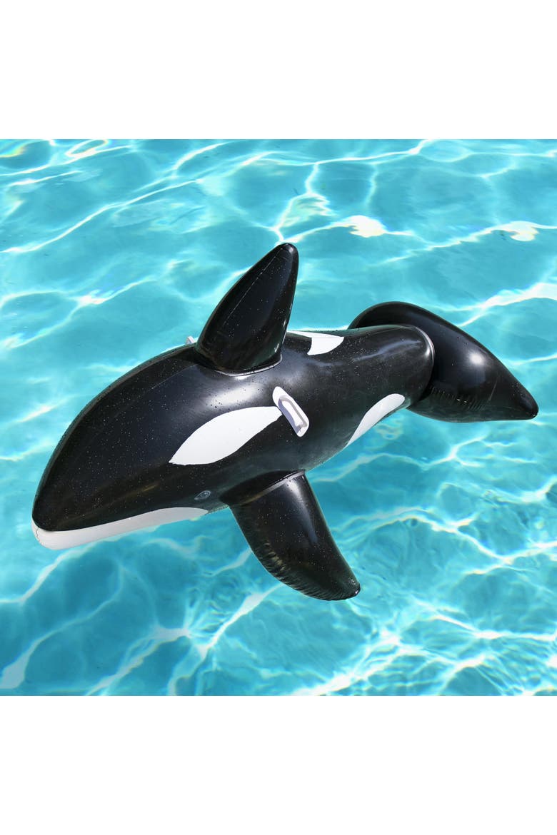 Jumbo Whale Rider Inflatable Pool Float, Alternate, color, Multicolored