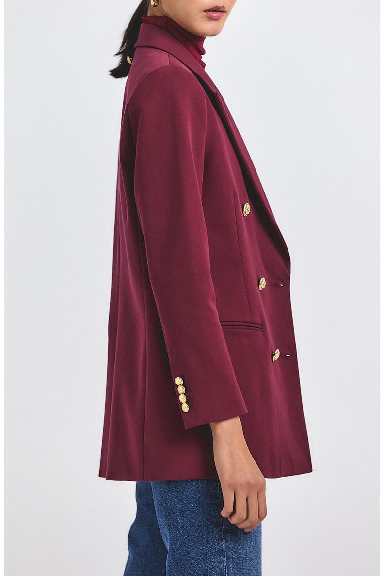 Walter Double Breasted Jacket, Alternate, color, BORDEAUX