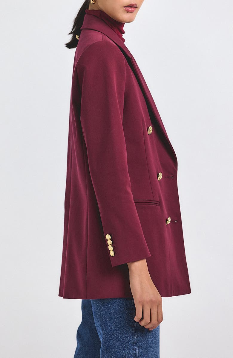 Derek Lam 10 Crosby Walter Double Breasted Jacket, Alternate, color, Bordeaux