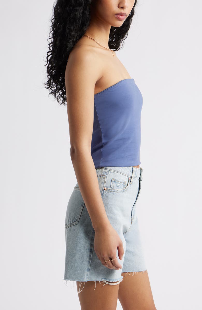 BP. Scallop Trim Tube Top, Alternate, color, Blue Indigo