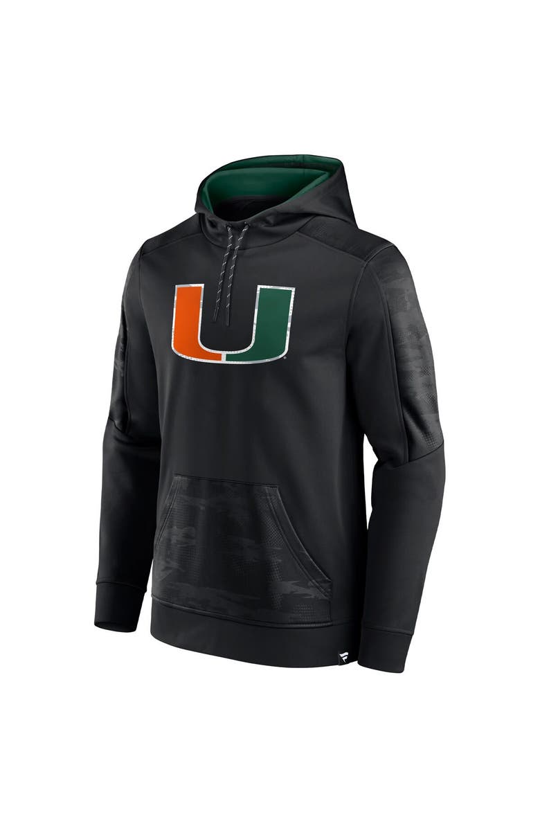 FANATICS Men's Fanatics Branded Black Miami Hurricanes On The Ball Pullover Hoodie, Alternate, color,